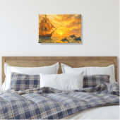 Oude schip zonsondergang canvas afdruk (Insitu (Slaapkamer))