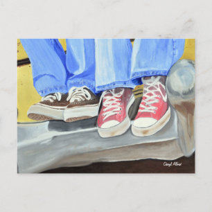 Oude schoenen en oud Briefkaart