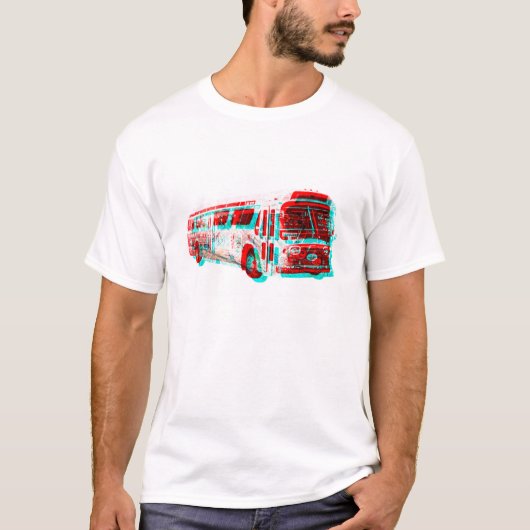 Oude school 3D AC Transit Bus t shirt (Voorkant)