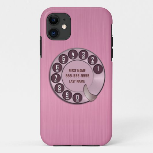 Oude school draaischijftelefoon Roze Case-Mate iPhone Case (Achterkant)