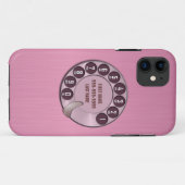 Oude school draaischijftelefoon Roze Case-Mate iPhone Case (Achterkant (horizontaal))