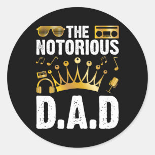 Oude school Funny Hip Hop Fathers Day Notorous Pap Ronde Sticker