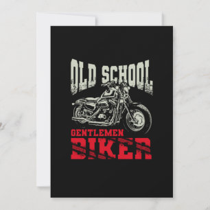 Oude school Gentlemen Biker Motorcycle Kaart