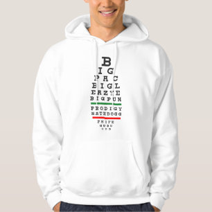 Oude School Hip Hop Muziek Rap Legenden Eye Chart Hoodie