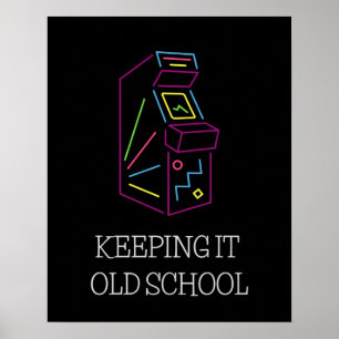 Oude school houden - kabinet Arcade Poster