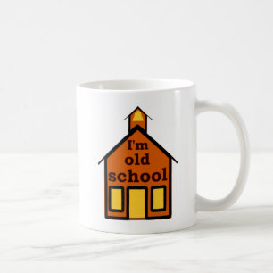 Oude school koffiemok