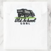 OUDE SCHOOL KOLEN OVALE STICKER (Tas)