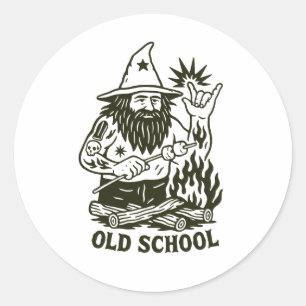 Oude School Magie Wizard Grappige Sticker