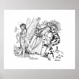 Oude school Magische Mischief in de bergen Poster