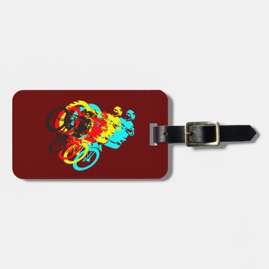 Oude school MTB / Trials fiets wheelie Bagagelabel (Voorkant horizontaal)