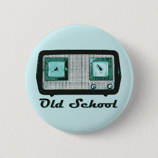 Oude school Radio Retro  Ronde Button 5,7 Cm
