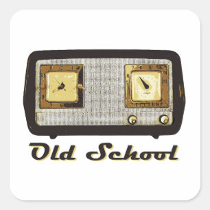 Oude school Radio Retro  Vierkante Sticker