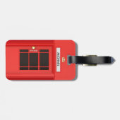 Oude School Red  British Phone Booth Bagagelabel (Achterkant horizontaal)
