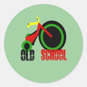 Oude school ronde sticker