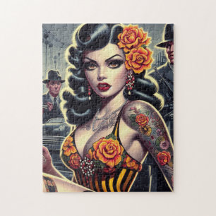 Oude School Schattige Gothic Meisje Legpuzzel
