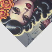 Oude School Schattige Gothic Meisje Tissuepapier (Detail)