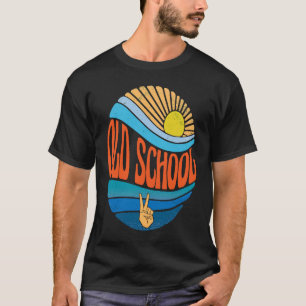 Oude school Sunset Old School Groovy Stropdas D T-shirt