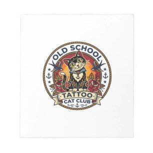 Oude School Tattoo Kat Cute Kitty Ontwerp - Oud Sc Notitieblok