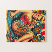 oude school tatttoo pin up legpuzzel (Horizontaal)