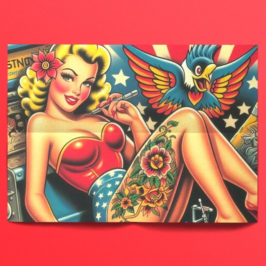  oude school tatttoo pin up tissuepapier
