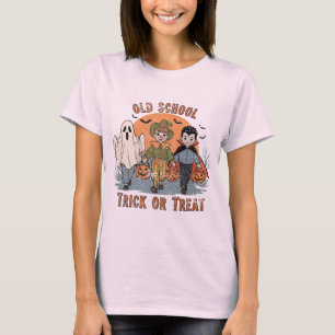 Oude School Trick or Treat – Vintage Halloween Kin T-shirt