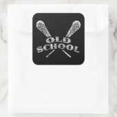 Oude school vierkante sticker (Tas)