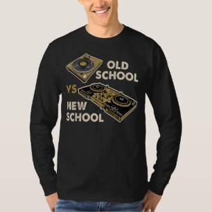 Oude School Vs New School Dj Platenspeler Disco El T-shirt