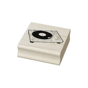 Oude-school was (vinyl) platenspeler rubberstempel