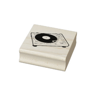 Oude-school was (vinyl) platenspeler rubberstempel