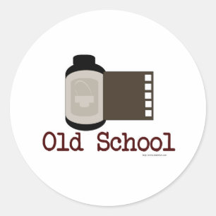 Oude schoolfilmpje ronde sticker