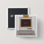 Oude Schoolregels Retro computerspel is voorbij Vierkante Button 5,1 Cm (Voorkant /achterkant)