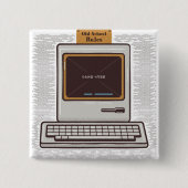 Oude Schoolregels Retro computerspel is voorbij Vierkante Button 5,1 Cm (Voorkant)