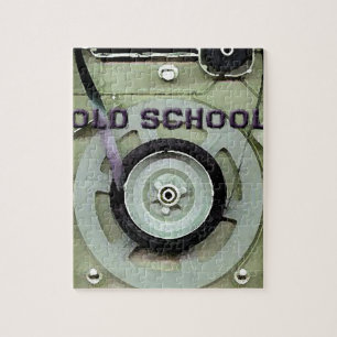 Oude schoolretro 8 Cassettebandje Legpuzzel