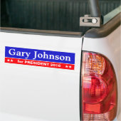 Oude schoolsticker: Gary Johnson voor President Bumpersticker (Op Truck)