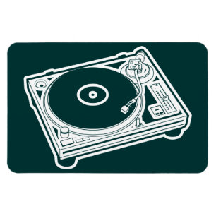 Oude schoolwas / Platenspeler Magneet