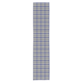 Oude Schotse lan Hannay White Blue Tartan Pset Korte Tafelloper