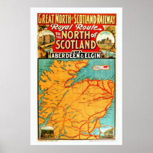 Oude Schotse spoorwegprint Poster