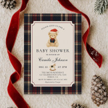 Oude Schotse Teddybeer Babyshower Uitnodiging