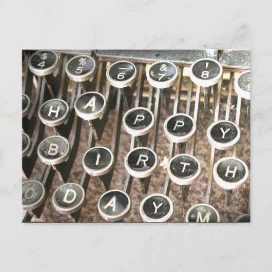 Oude schrijfmachine Birthday Greeting Briefkaart (Voorkant)