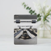 Oude schrijfmachine Birthday Party Kaart (Staand voorkant)