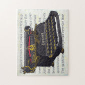 Oude schrijfmachine en tekst legpuzzel (Verticaal)