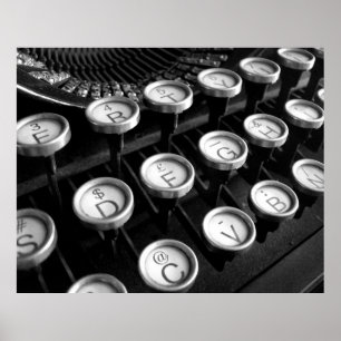 Oude schrijfmachine poster