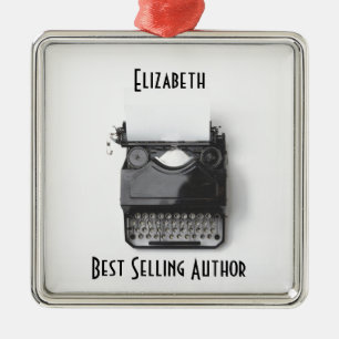 Oude schrijfmachine voor auteur, journalist, blogg metalen ornament
