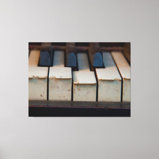 Oude Schultz Ivory Chipped Piano Sleutels Canvas Afdruk (Voorkant)