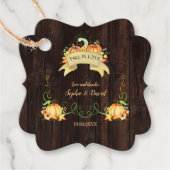 Oude schuur herfst liefde trouwerij met rustieke p bedankjes labels (Voorkant)