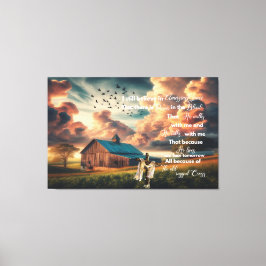 Oude schuur Ik geloof nog steeds in verbazingwekke Canvas Afdruk