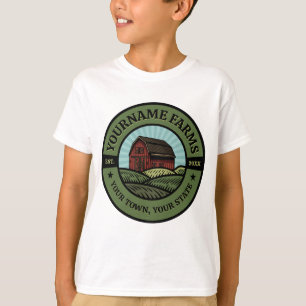 Oude Schuur VOEG NAAM TOE Landbouwgewassen Boer T-shirt