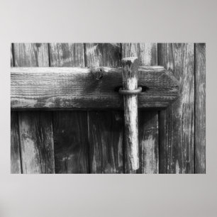 Oude schuurdeur poster