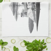 Oude Science Fiction StoomPunk Luchtschip Eclipse Theedoek (Gevouwen)