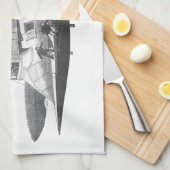 Oude Science Fiction StoomPunk Luchtschip Eclipse Theedoek (Quarter Fold)